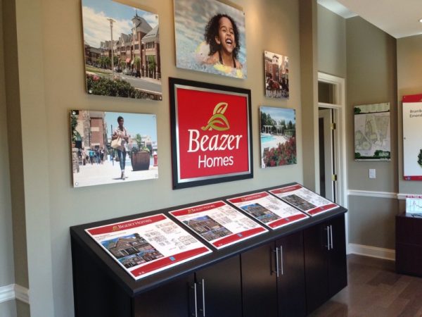 Beazer Homes Acrylic Indoor Sign Display and Framed Logo by Sign Central, Inc.