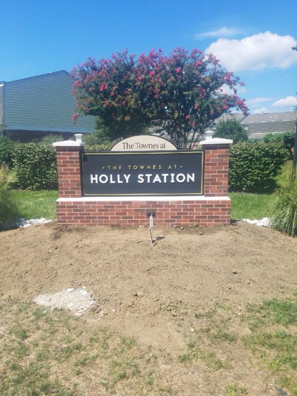 Brick Monument by Sign Central, Inc. at The Townes at Holly Station