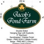 Jacobs Pond Woods carved sign by Sign Central, Inc
