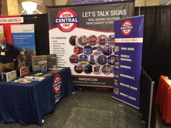Promotional Pop-up Banner at Trade Show by Sign Central, Inc.