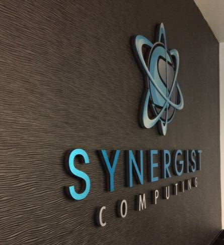 Synergist Computing Interior Chrome Standoff Sign by Sign Central, Inc.